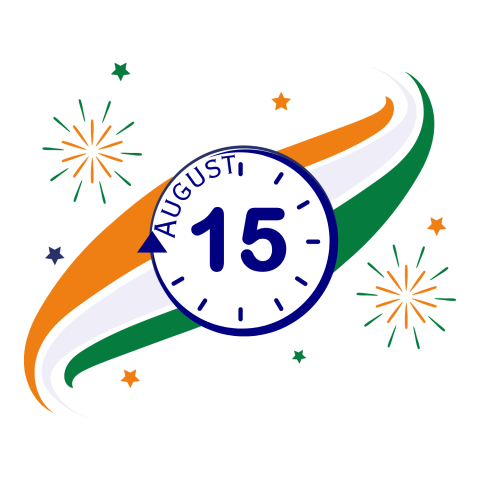 15th August, in bold text PNG with the Indian flag in the background