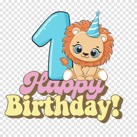 1st Birthday Banner Png Clipart Vector Stock