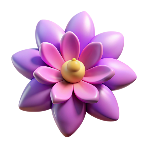 3D Blue Flower Png hd transparent background