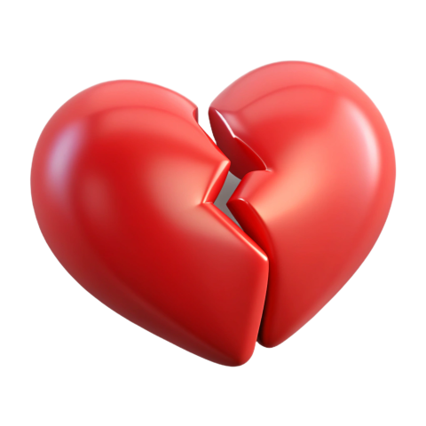 3D Broken heart png transparent background free Images
