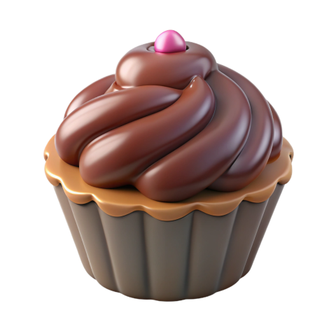 3D Chocolate cup cake free Download Clipart PNg