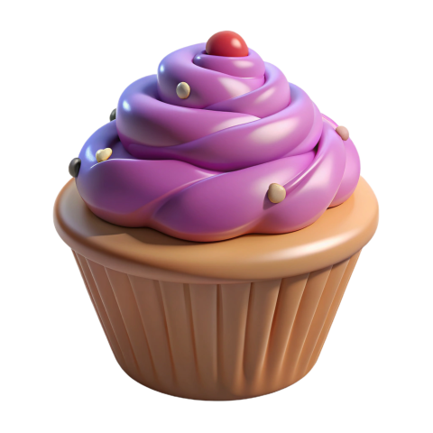 3d Cup cake Png free Clipart transparent background
