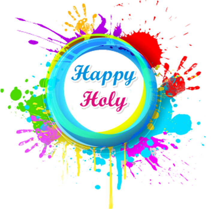 3D Happy Holi Text Letter PNG