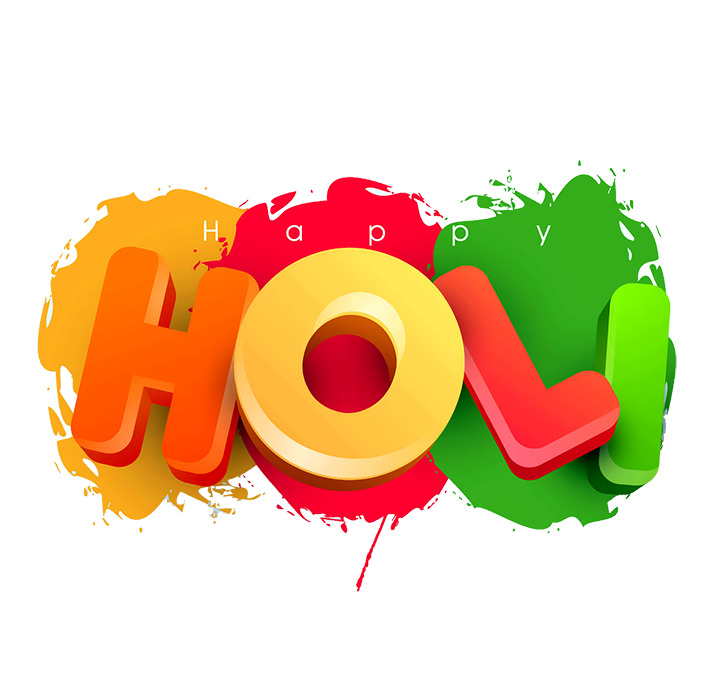 3d Happy Holi Text PNG Download