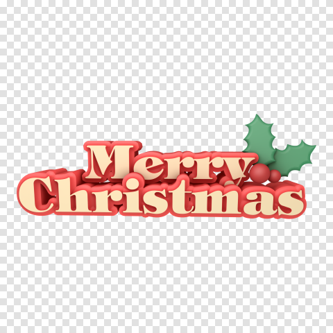 3d Merry Christmas Typography Png Text