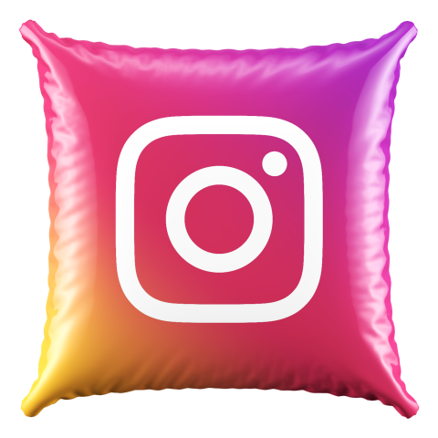 3D Pillow Instagram icon on Transparent PNG