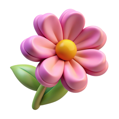3D Pink Flower Png free clipart transparent background