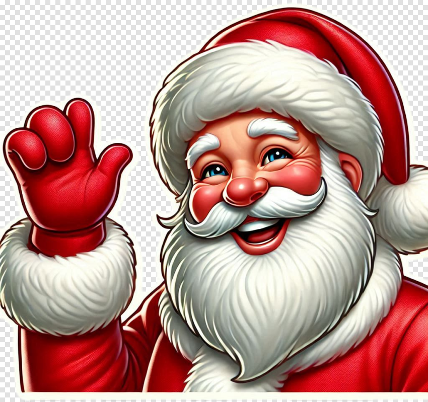 3d Smiling Santa Claus Png Images Download