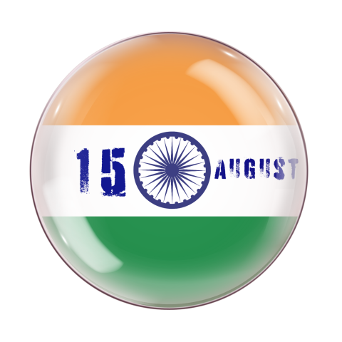 A button featuring the flag of India, symbolizing independence Png