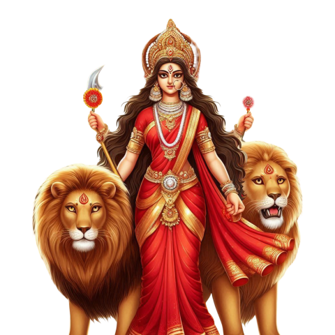 AI generated Durga Maa high quality PNG image