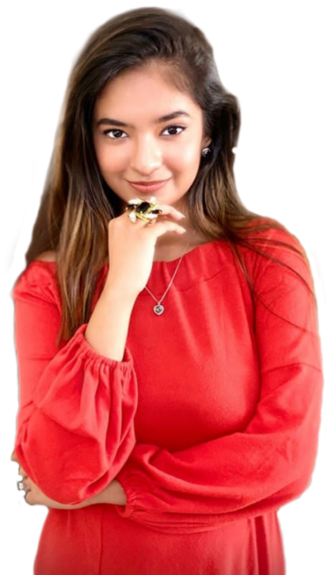 Anushka Sen Quite Girl Png in Red Dress