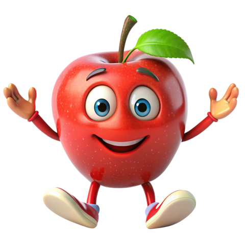 Apple fruit cartoon character png Clipart Images