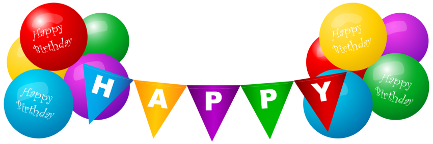 Balloons Happy Birthday Design PNG Clipart