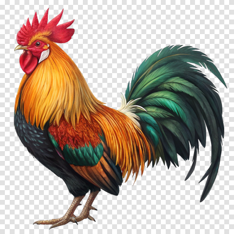 Big Colorful Rooster Image Transparent Hd Png