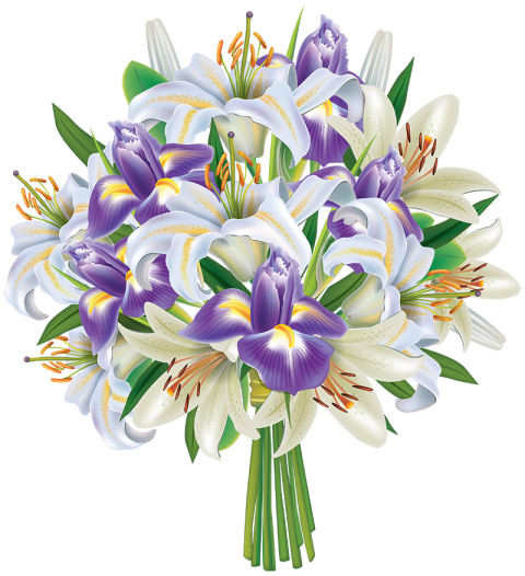 Bouquet White Flowers PNG HD