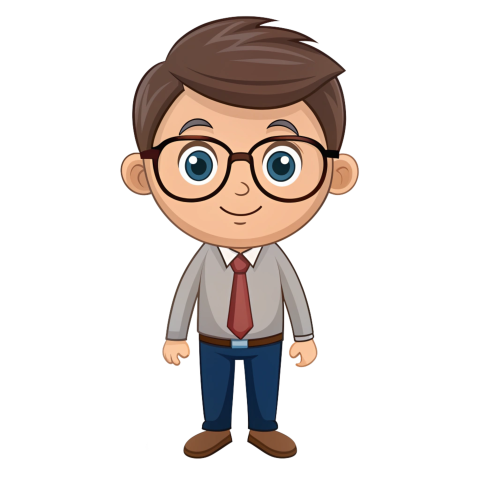 Cartoon character with glasses free Png Images Download