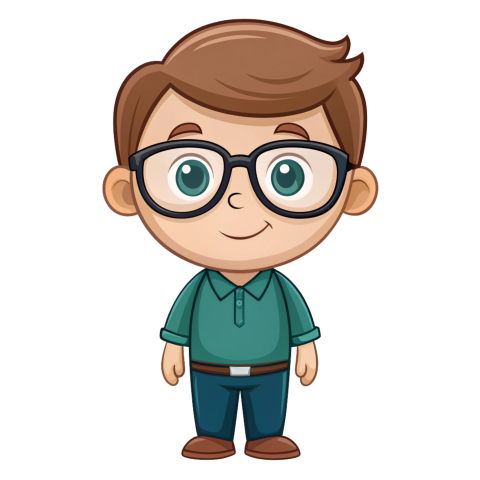 Cartoon character with glasses Png Images Clipart Vector