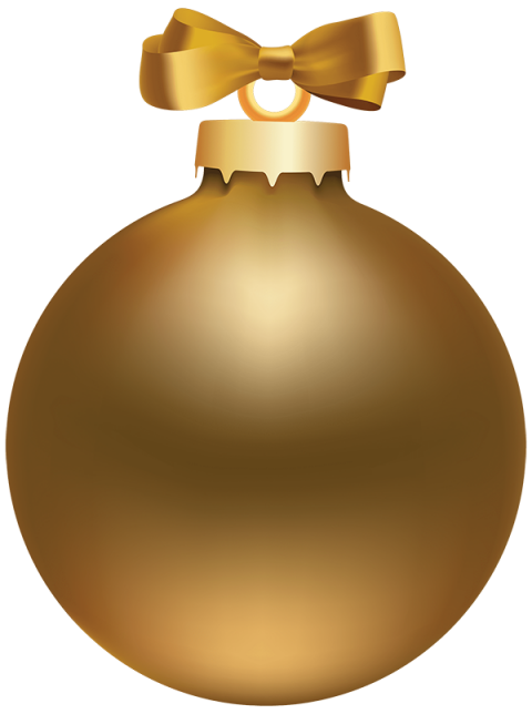 Christmas Gold Bauble PNG Download Free HD