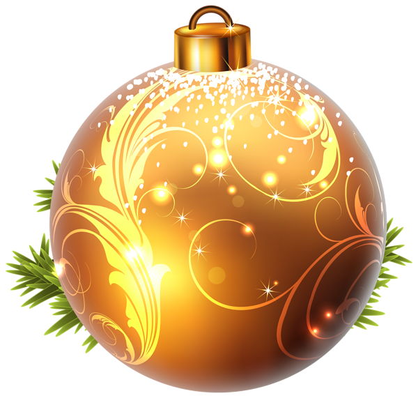 Christmas Gold Baubles Png full HD Transparent
