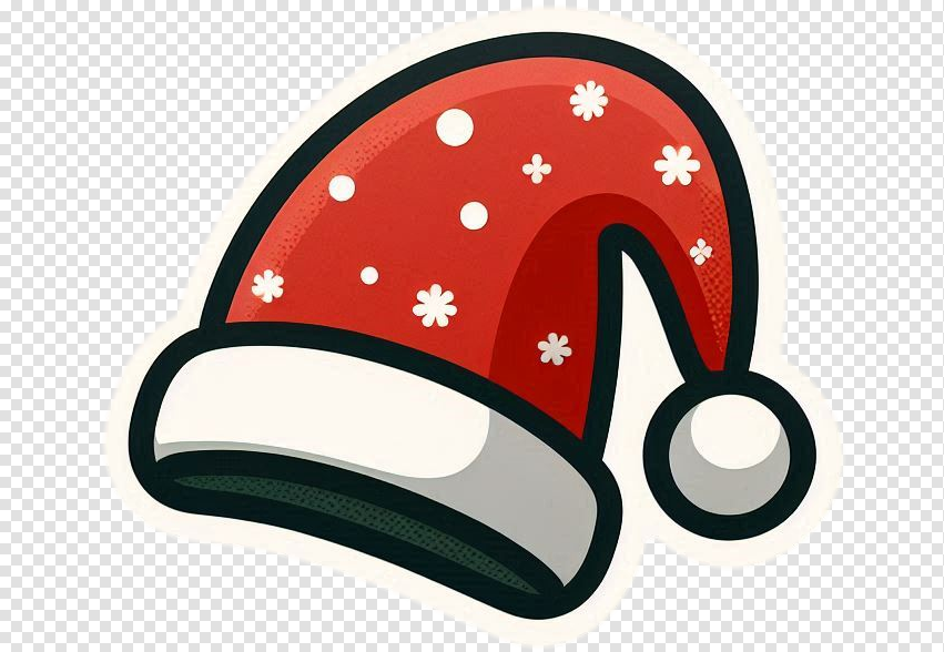 Christmas Hat Png With Snowflakes For Winter Themes