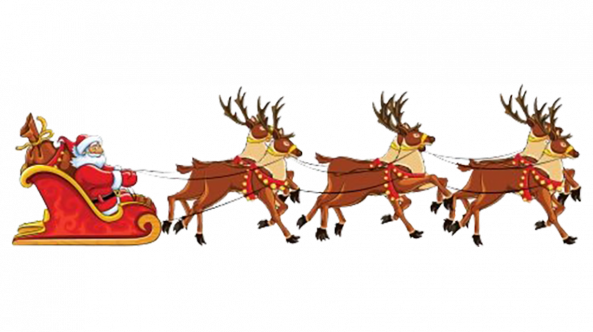 Christmas Santa Sleigh PNG HD Image