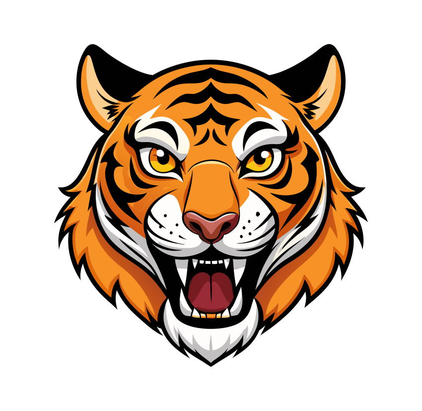 CLipart Tiger Rore face Vector Illustration transparent background