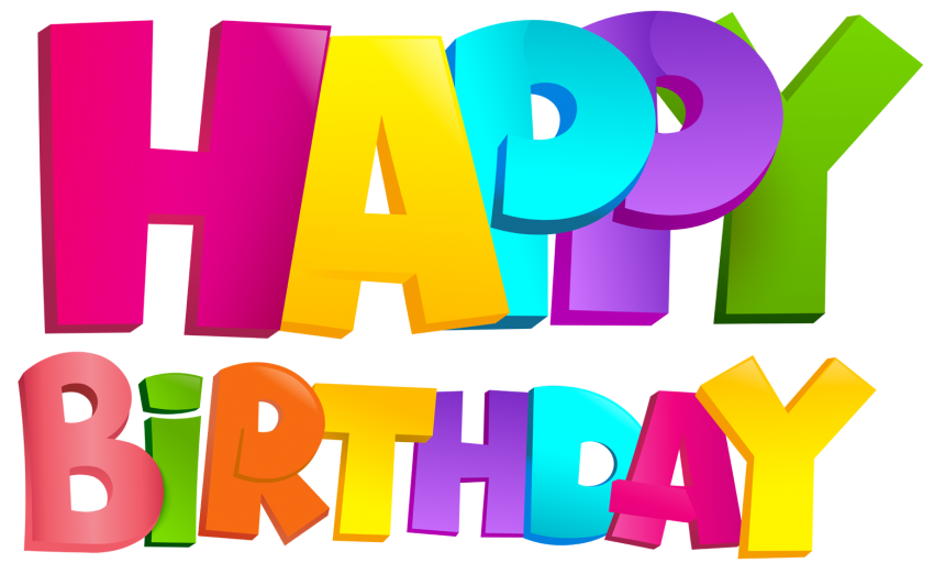 Colorful Happy Birthday Text PNG HD