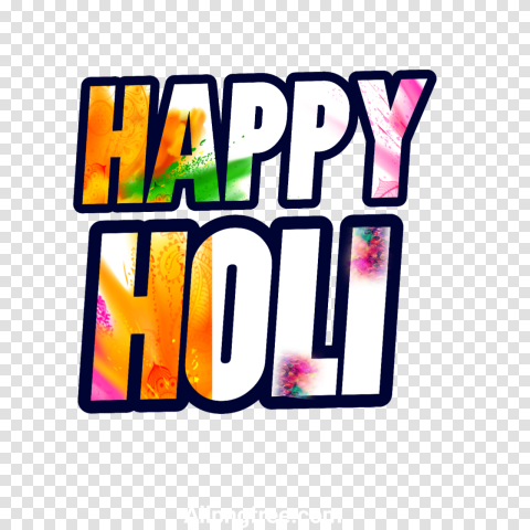 Colorful Happy Holi Png Text Thumbnail