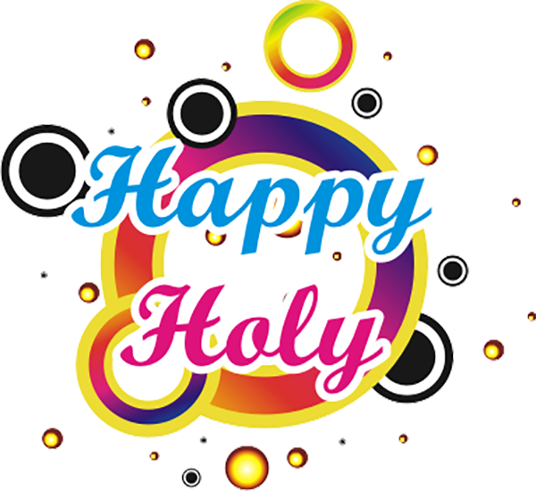 Colorful Happy Holi Text PNG Download