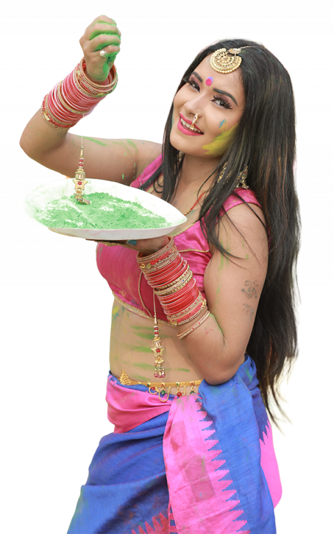 Colorful Holi Girls PNG Download For Editing