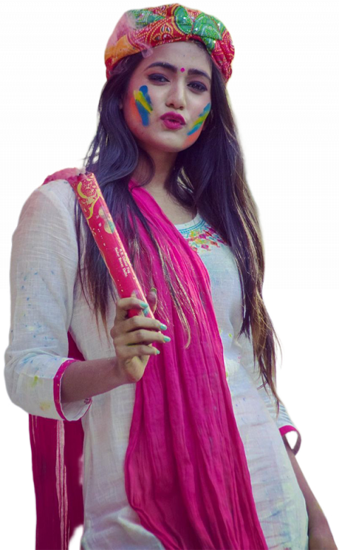Colorful Holi Girls PNG Download For Editing  HD