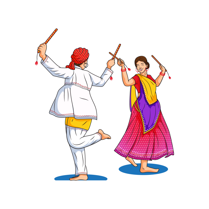 Couple dandiya dance png download Free