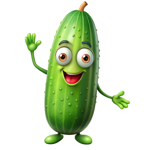 Cucumber fruit cartoon character png free Images