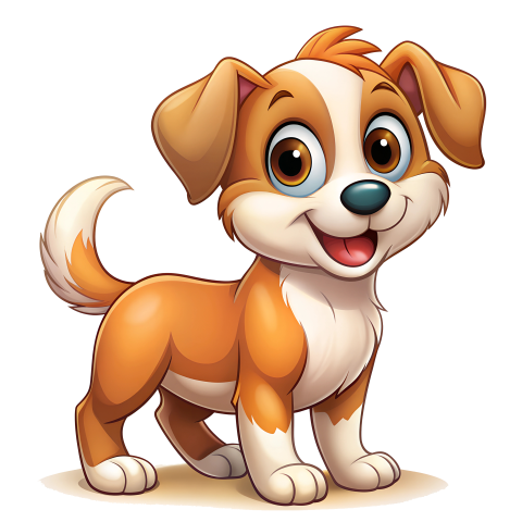 Cute Dog Cartoon Character Png Clipart images Stock