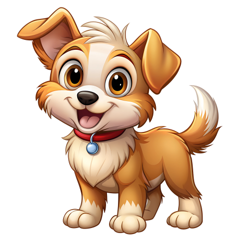 Cute Dog Cartoon Character PNG transparent background