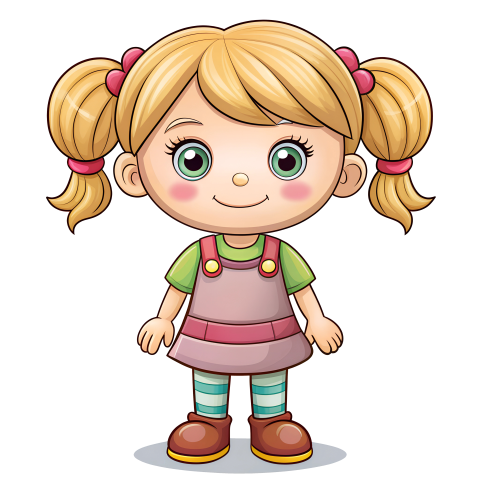 Cute girl cartoon character Png HD Images Clipart Stock