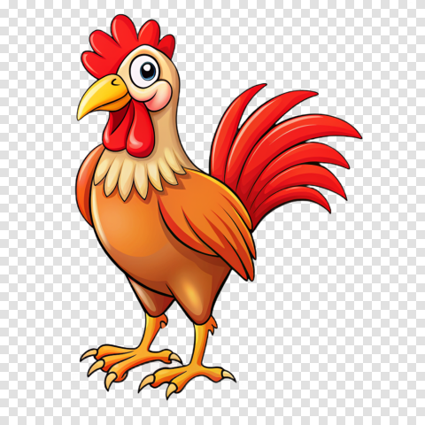 Cute Red Rooster Illustration Png Transparent Image