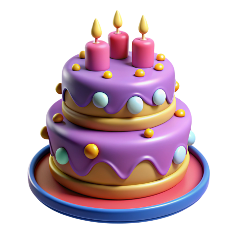 Download 3D birthday cake png transparent Background hD