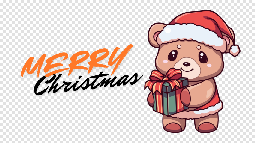 Download Cb Editing Merry Christmas Text Teddy Bear Svg
