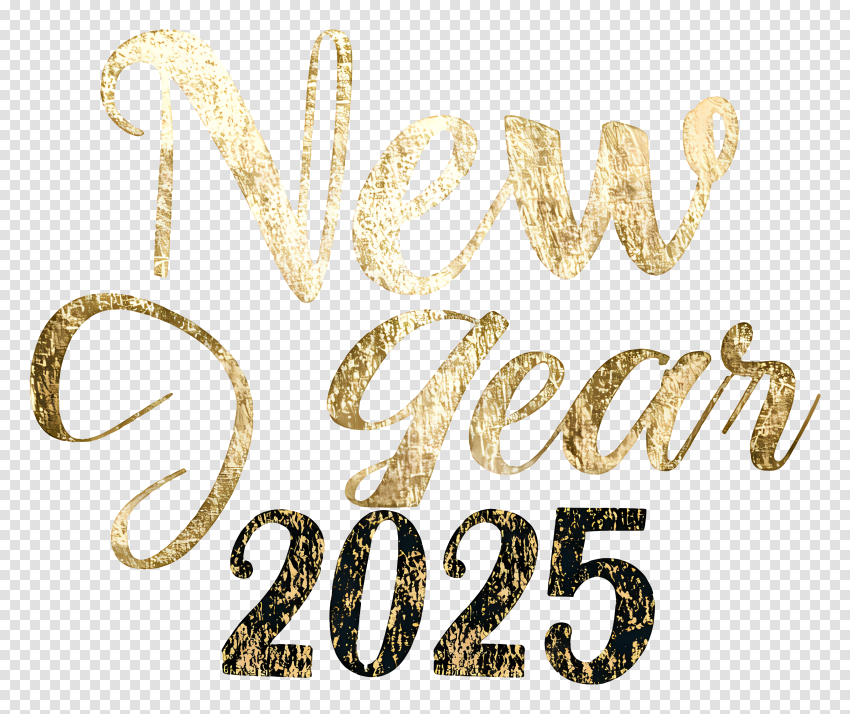 Download Free New Year 2025 Clipart Text Png