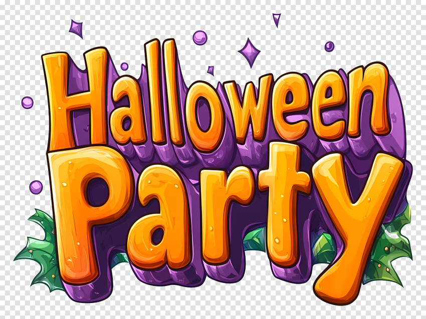 Download Halloween Party Colorful Text Png Vector