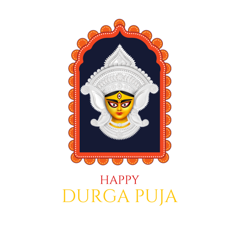 Download Happy Durga Puja Durga Ashtami Navaratri text png Dussehra