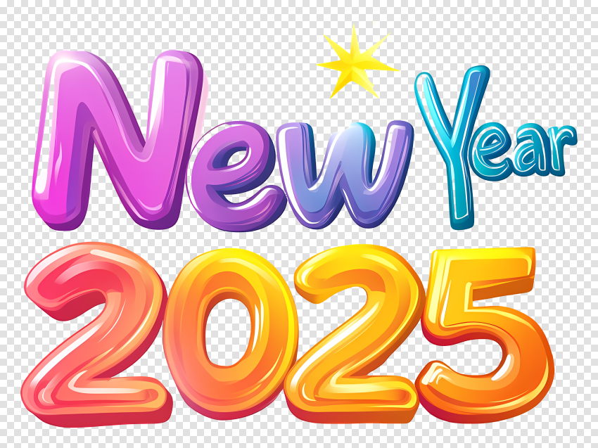 Download New Year 2025 Clipart Text Png Images