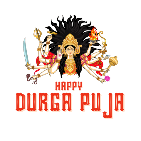 Durga Puja Durga Ashtami Navaratri text png