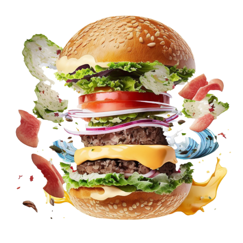 Flying burger png image Clipart free Download HD