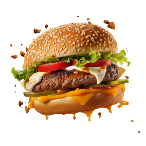 Flying Burger Png Image Stock transparent background