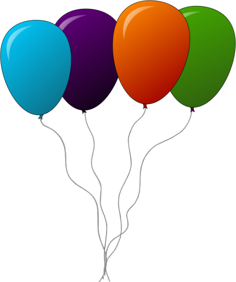 Four Balloons PNG clipart Full Hd