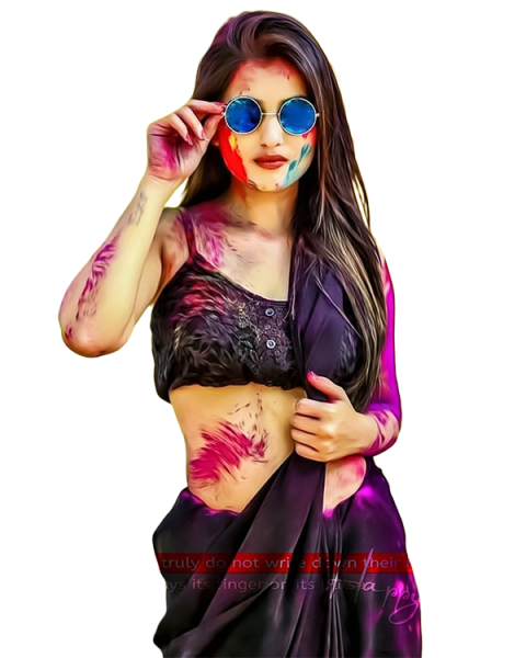 Girl PNG Colorful Holi Photo Editing For Photoshop