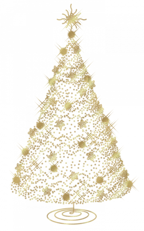 Gold Christmas Tree PNG Images Download