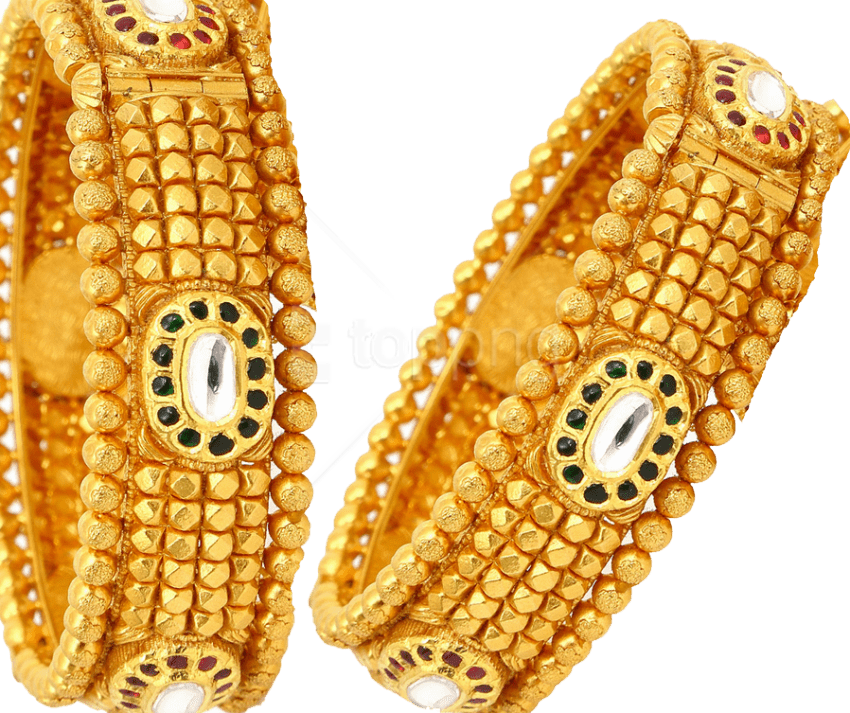 Gold Jewellery Bangles PNG HD Download
